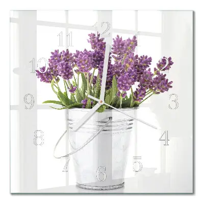 Quadratische wanduhr modern Lavendel