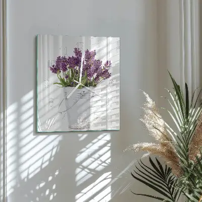 Quadratische wanduhr modern Lavendel