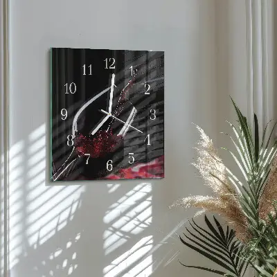 Moderne wanduhr quadratisch Wein
