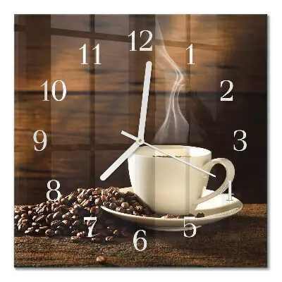 Wanduhr mit motiv quadratisch Kaffee