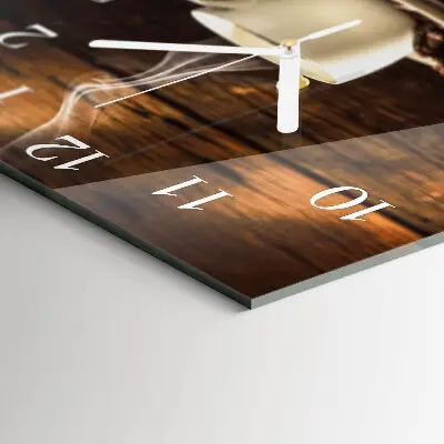 Wanduhr mit motiv quadratisch Kaffee