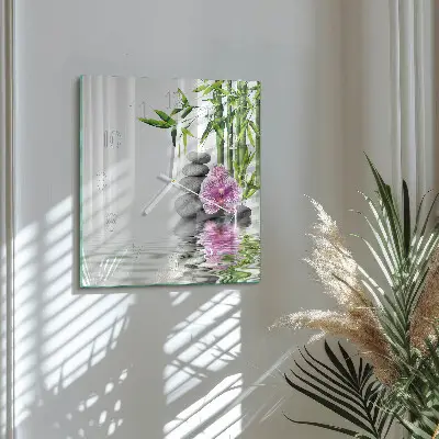 Moderne wanduhr quadratisch Blühender Baum