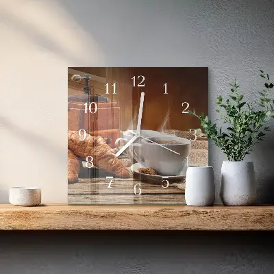 Quadratische wanduhr Kaffeemühle