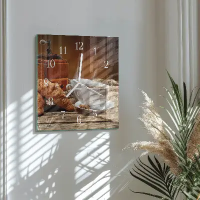 Quadratische wanduhr Kaffeemühle