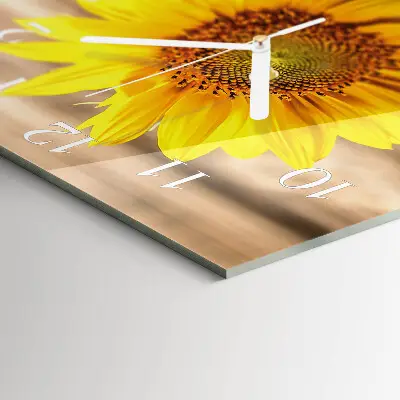 Quadratische wanduhr modern Sonnenblume