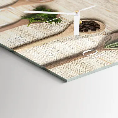 Wanduhr mit motiv quadratisch Holzlöffel