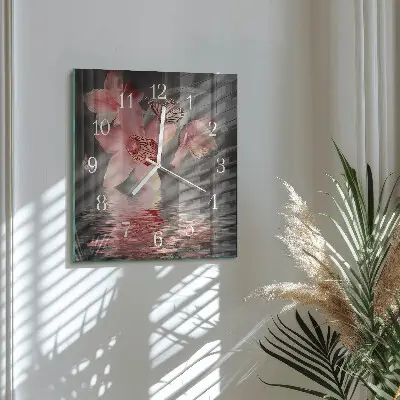 Wanduhr mit motiv quadratisch Orchidee