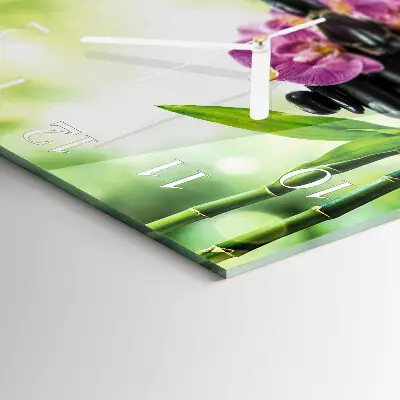 Wanduhr mit motiv quadratisch Orchideen-Spa
