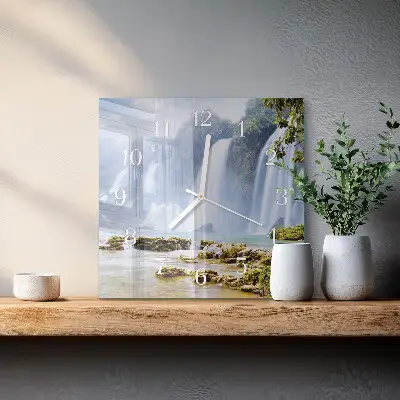 Quadratische wanduhr Wasserfall