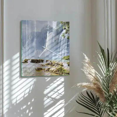 Quadratische wanduhr Wasserfall
