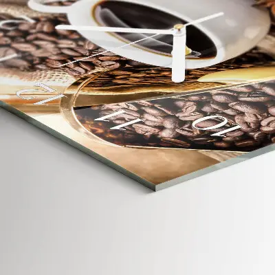 Glasuhr quadratisch Kaffee