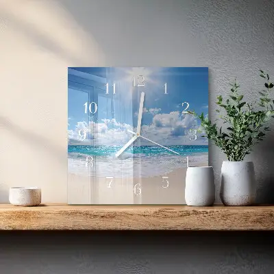 Quadratische wanduhr modern Meer
