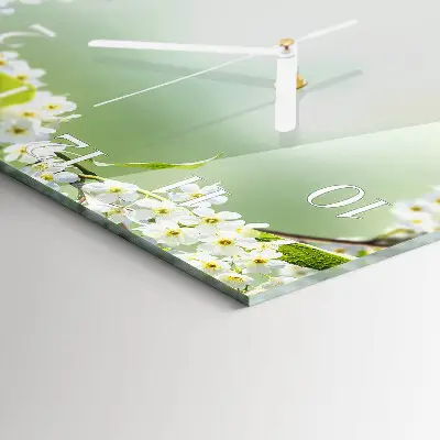 Quadratische wanduhr Frühling