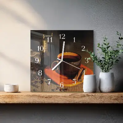 Moderne wanduhr quadratisch Kaffee
