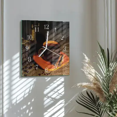 Moderne wanduhr quadratisch Kaffee