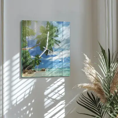 Glasuhr quadratisch Palm Island