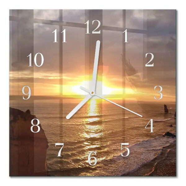 Quadratische wanduhr Sonnenuntergang