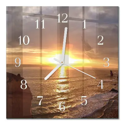 Quadratische wanduhr Sonnenuntergang