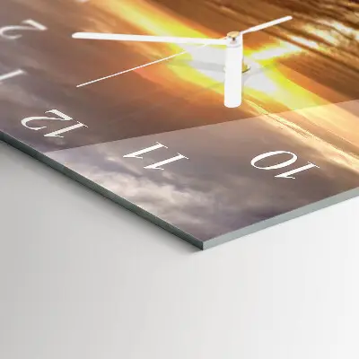 Quadratische wanduhr Sonnenuntergang