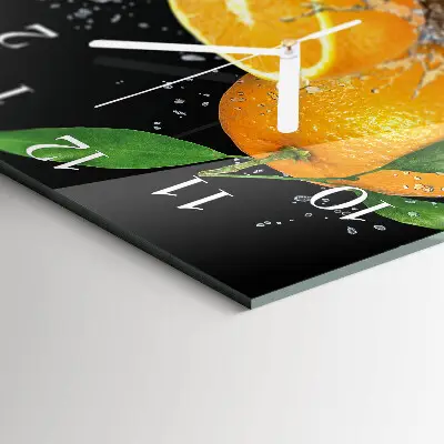 Moderne wanduhr quadratisch Orangen