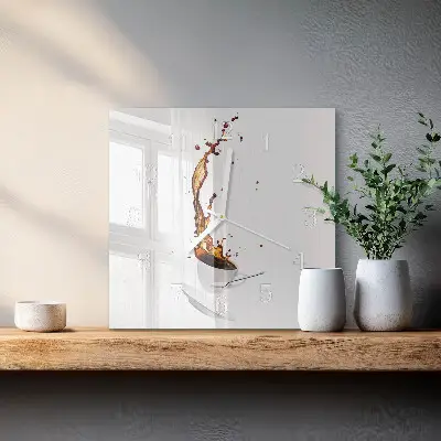Quadratische wanduhr Kaffee