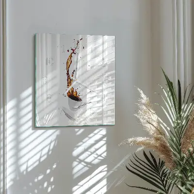 Quadratische wanduhr Kaffee