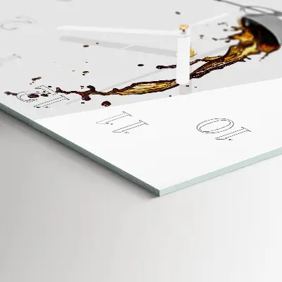 Quadratische wanduhr Kaffee
