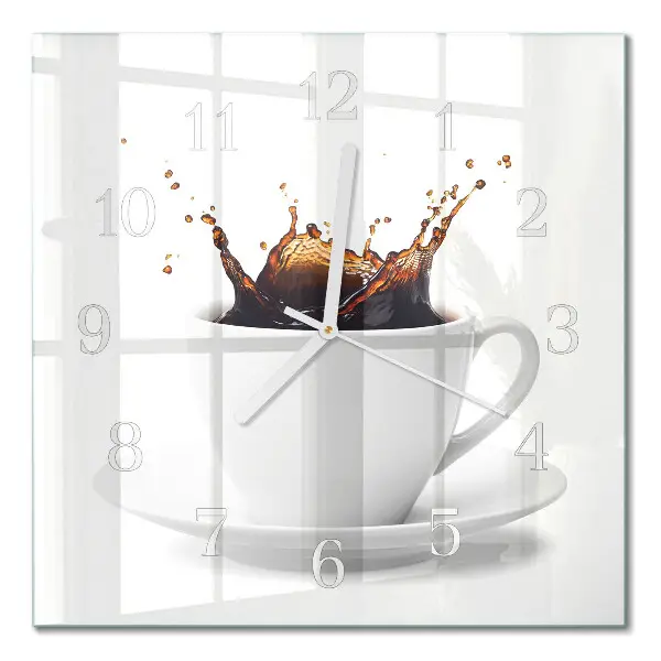Quadratische wanduhr modern Kaffee