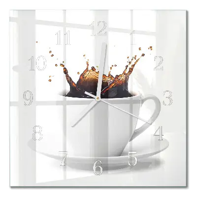 Quadratische wanduhr modern Kaffee