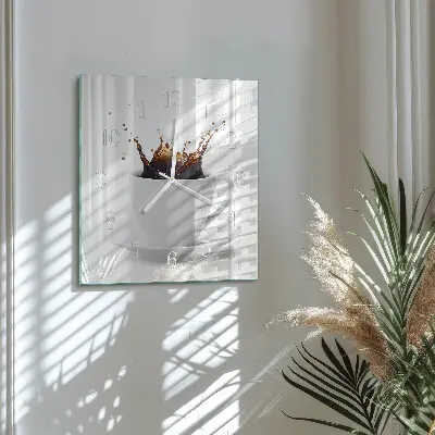 Quadratische wanduhr modern Kaffee