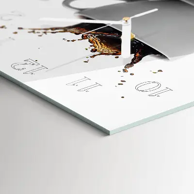 Quadratische wanduhr modern Kaffee
