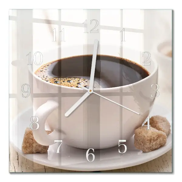 Quadratische wanduhr modern Kaffee