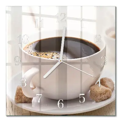 Quadratische wanduhr modern Kaffee