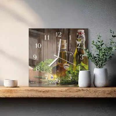 Glasuhr quadratisch Öl