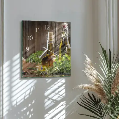 Glasuhr quadratisch Öl