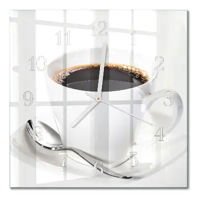 Glasuhr quadratisch Kaffee