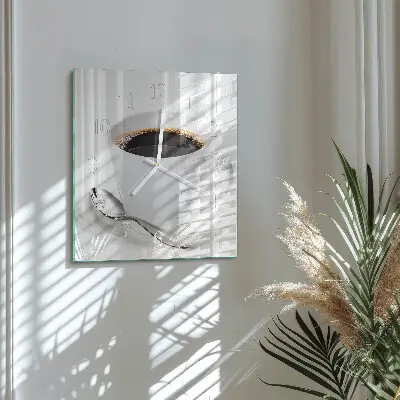 Glasuhr quadratisch Kaffee