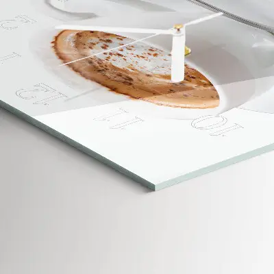 Glasuhr quadratisch Kaffee