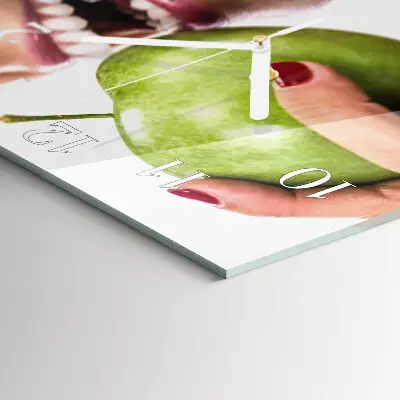 Quadratische wanduhr Apfel
