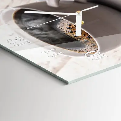 Quadratische wanduhr modern Kaffee