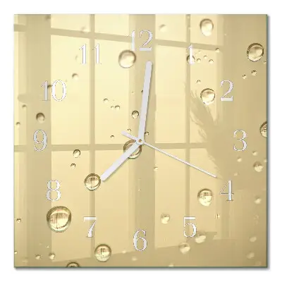 Glasuhr quadratisch Tropfen