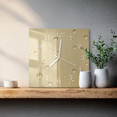 Glasuhr quadratisch Tropfen