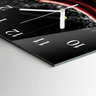 Moderne wanduhr quadratisch Chilischoten