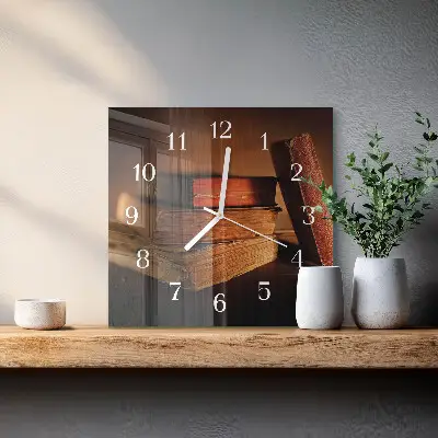 Quadratische wanduhr modern Buch