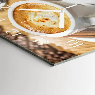 Quadratische wanduhr Kaffee
