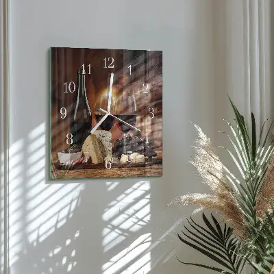 Quadratische wanduhr modern Wein