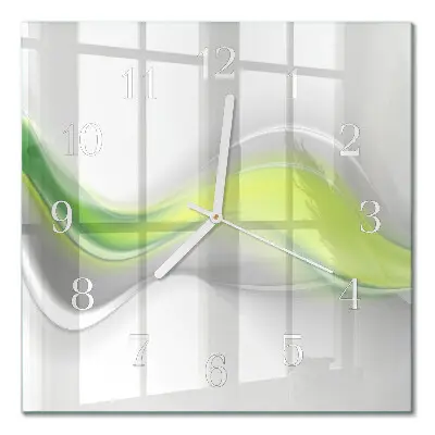 Glasuhr quadratisch Farbwellen