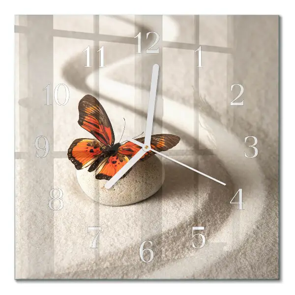 Quadratische wanduhr Schmetterling