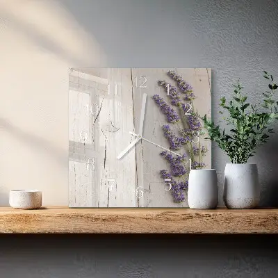 Quadratische wanduhr modern Lavendel
