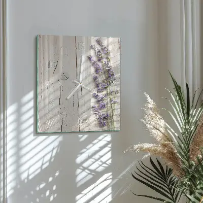 Quadratische wanduhr modern Lavendel